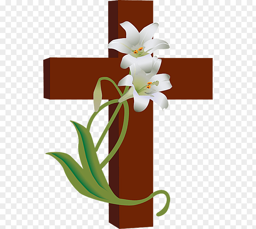HOLY WEEK Easter Lily Christian Cross Clip Art PNG
