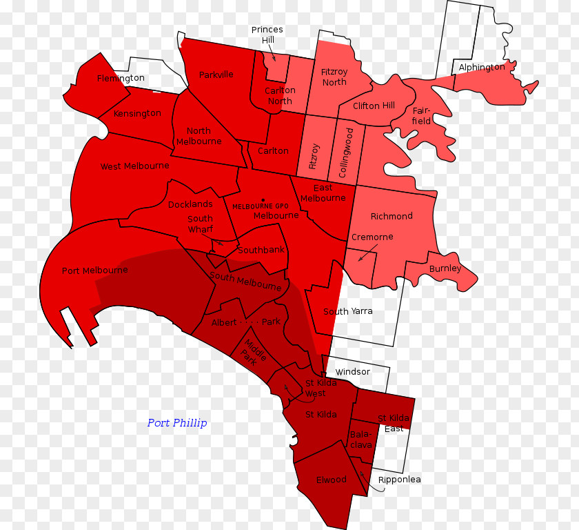 Map City Of Melbourne North Maidstone Narre Warren Williamstown PNG
