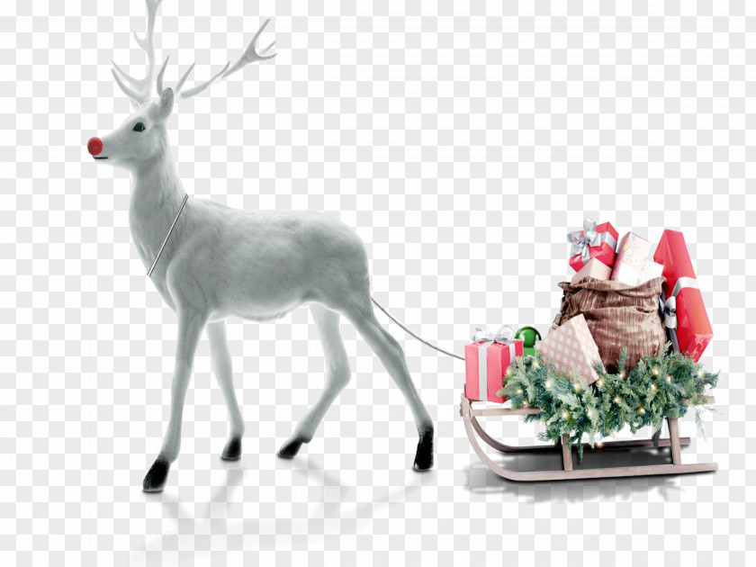 Christmas Santa Claus Deer Sticker Gift PNG