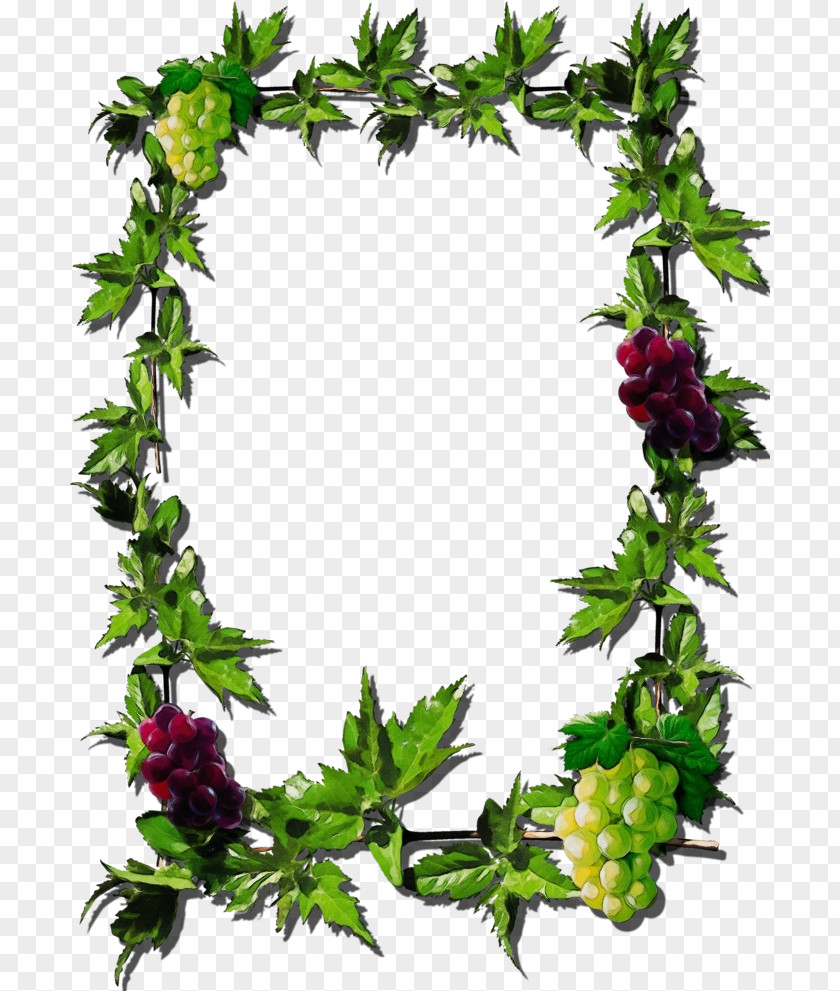 Ivy Family Berry Watercolor Flower Wreath PNG