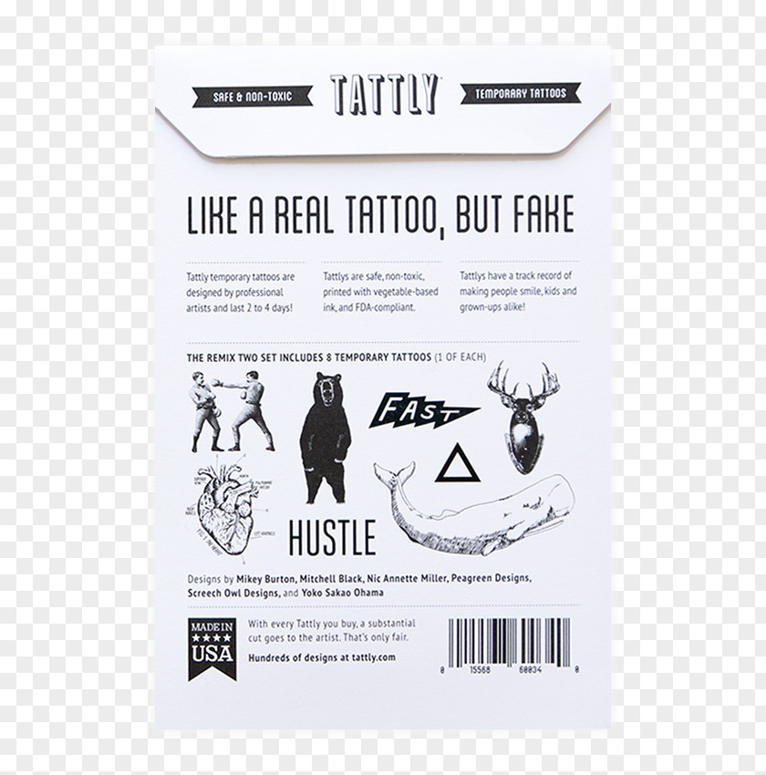 Boardwalks Sonny Alven Remix Tattly Tattoo Paper Exit9 Gift Emporium NYC PNG