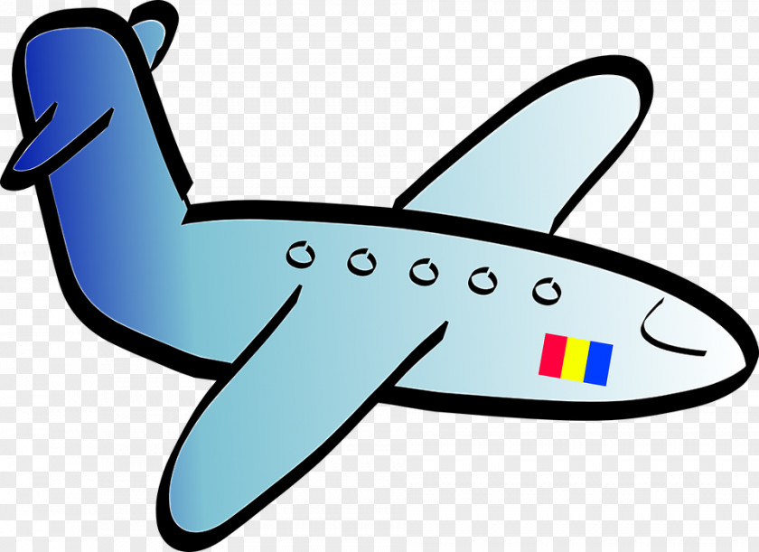 Cartoon Plane Airplane Aircraft Black And White Clip Art PNG