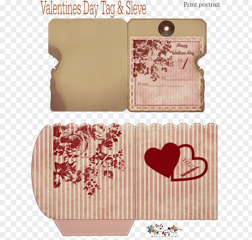 Valentines Postcard Paper Font PNG