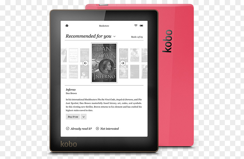 Book Comparison Of E-readers Kobo Aura HD Glo EReader PNG