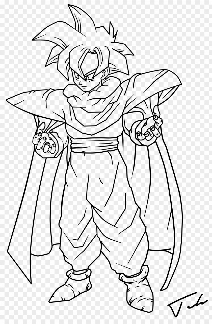 Goku Line Art Piccolo Gohan Drawing PNG