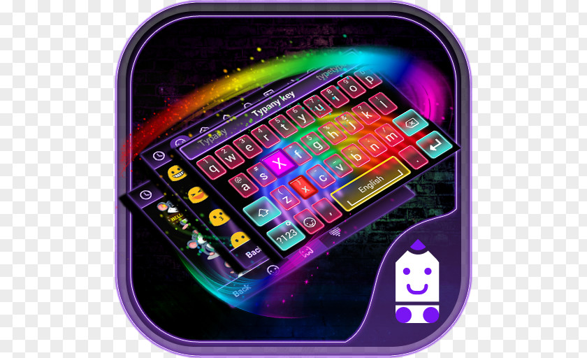 Rainbow Neon Lights Feature Phone Mobile Phones Handheld Devices Multimedia Display Device PNG