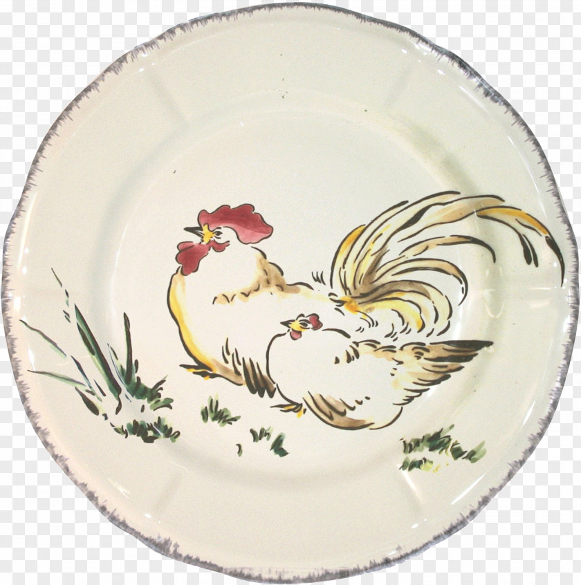 Bird Rooster Gien Silkie Porcelain PNG