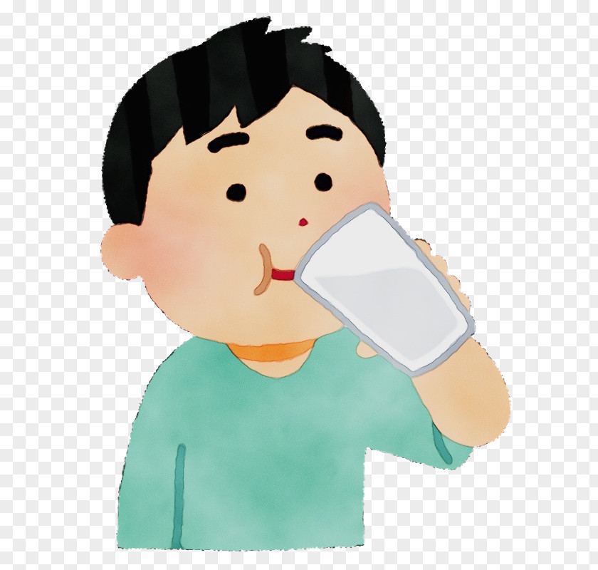 Cartoon Nose Drinking Child PNG