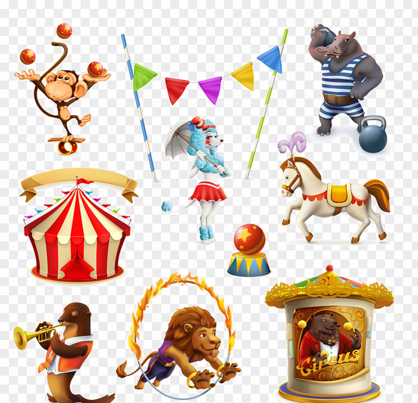 Circus Animal Pictures Cartoon Illustration PNG