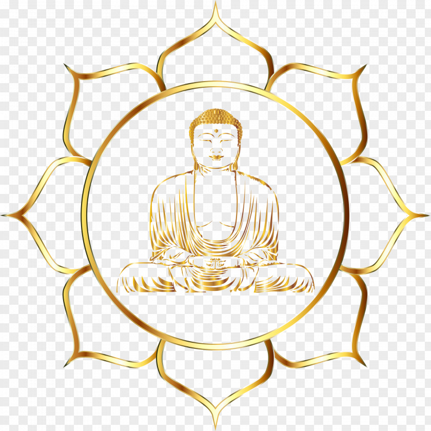 Hand-painted Buddha Golden Buddhism Lotus Position Religion Clip Art PNG