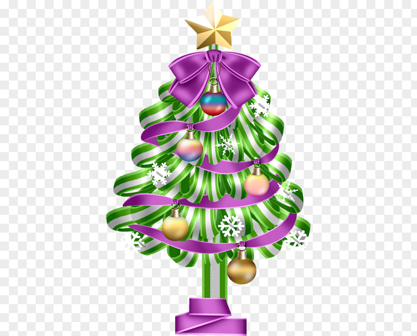 Watercolor Christmas Tree Gift Clip Art PNG