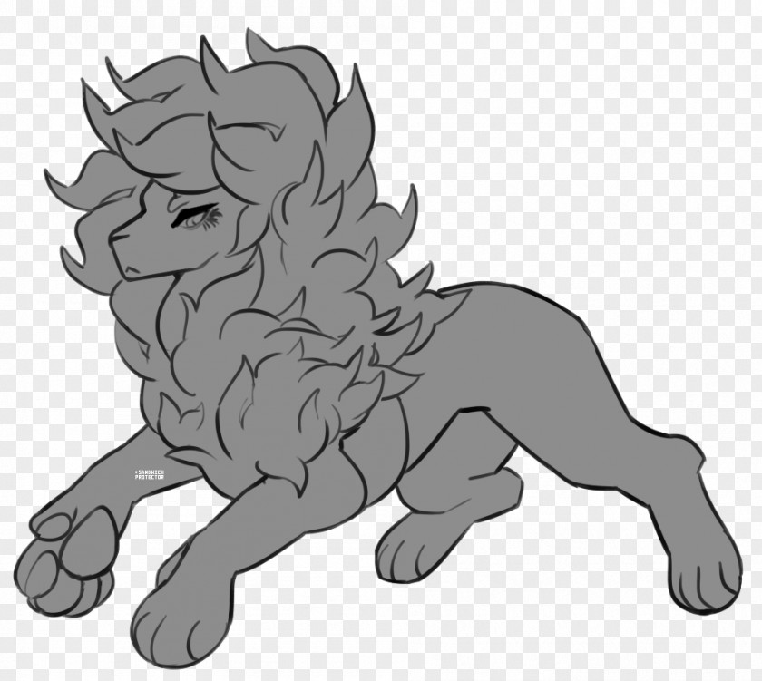 Cat Lion Dog Line Art Paw PNG