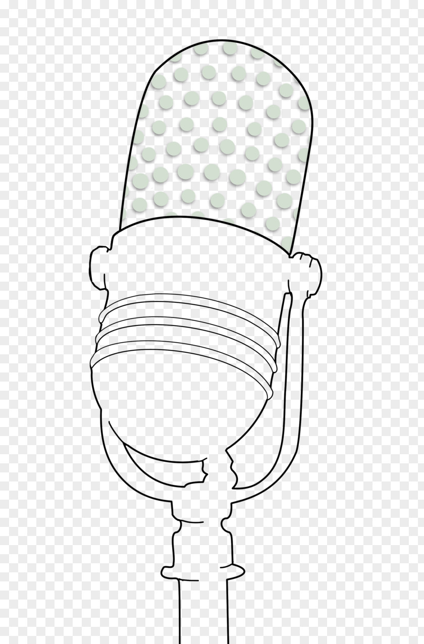 Draw School Microphone Line Art Headgear PNG