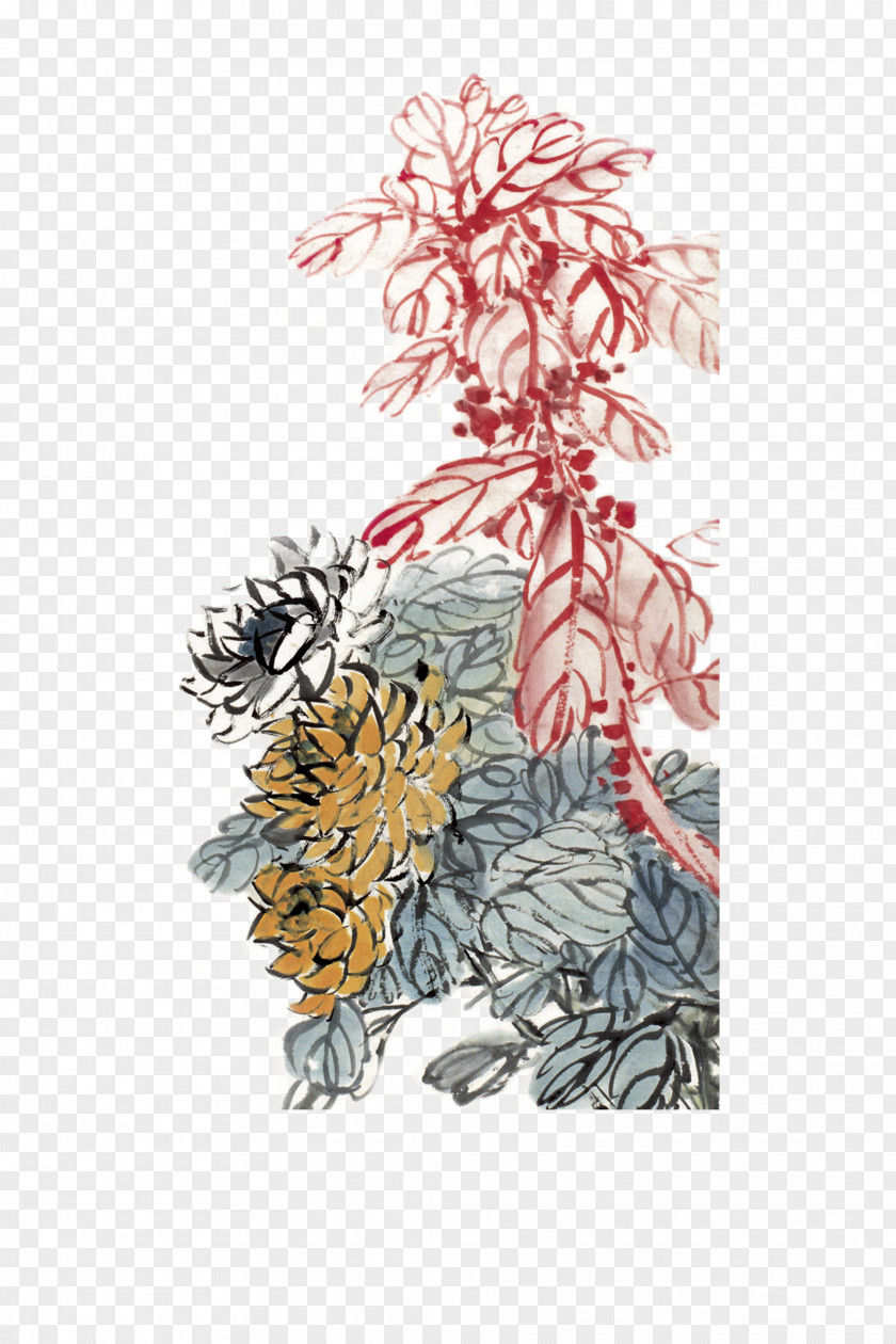 Ink Chrysanthemum Euclidean Vector PNG