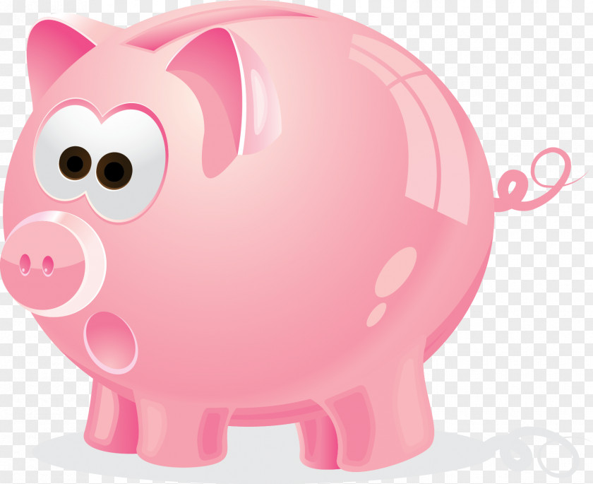 Piggy Bank Domestic Pig Cartoon Illustration PNG
