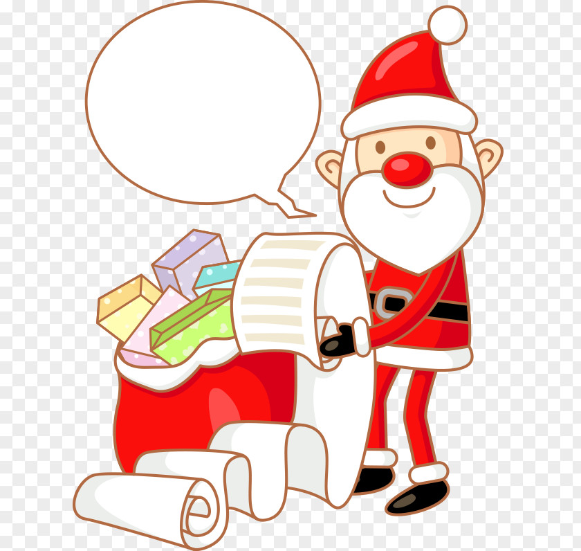 Santa Claus Festival Element Vector Cartoon Illustration PNG