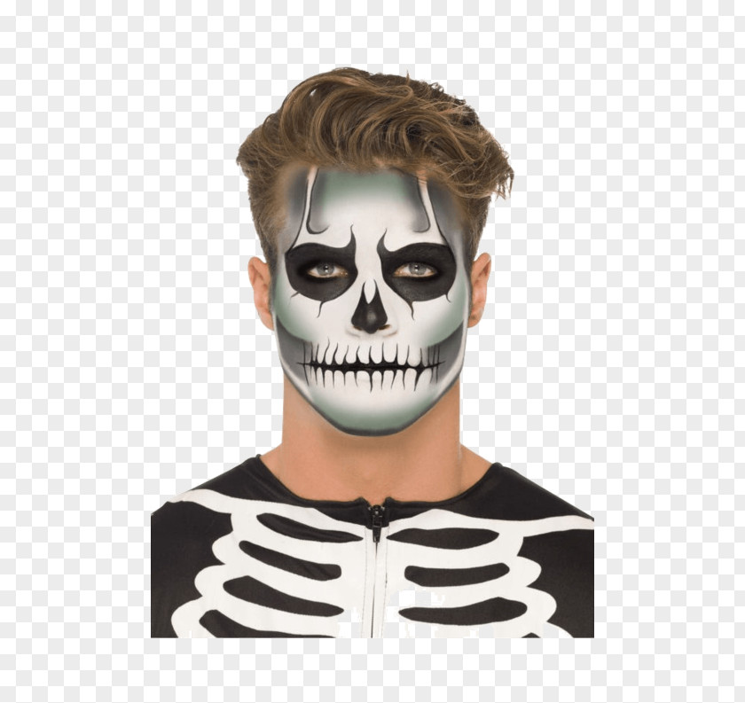 Skeleton Costume Party Cosmetics Face Prosthetic Makeup PNG