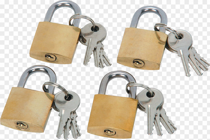 Padlock Image Brass Key Combination Lock PNG