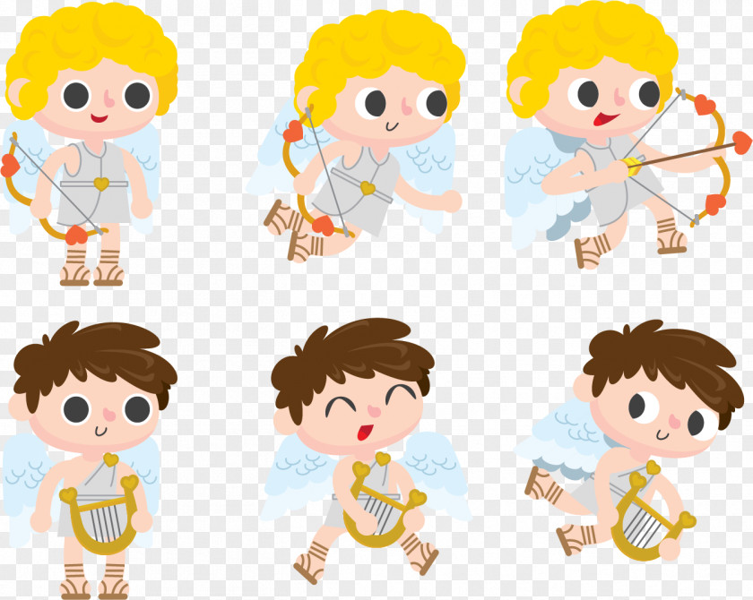 Western Cute Little Angel Cupid Vecteur PNG