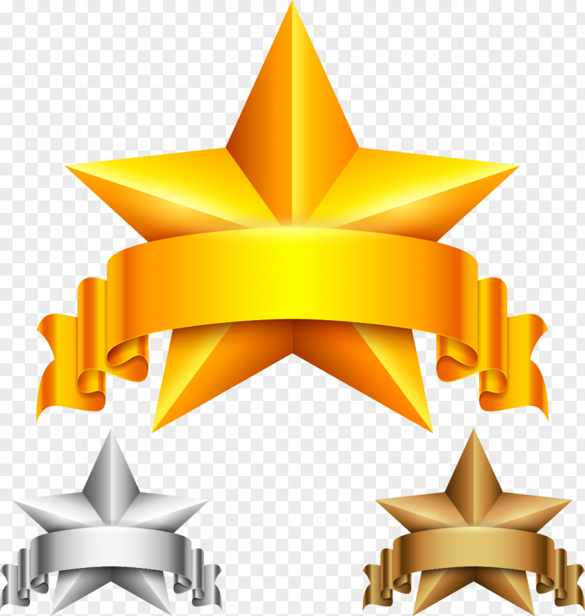 Gold Five-pointed Star Award Stock Illustration Clip Art PNG