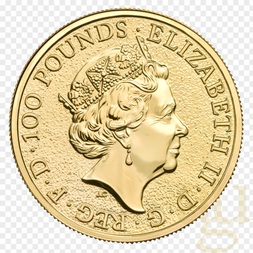 Gold Royal Mint The Queen's Beasts Bullion Coin PNG