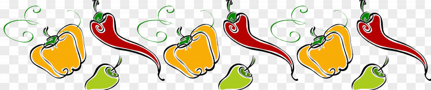 Green Pepper Vignette Clip Art PNG