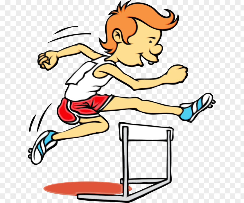 Jumping Hurdling Clip Art Cartoon Playing Sports Finger Pleased PNG