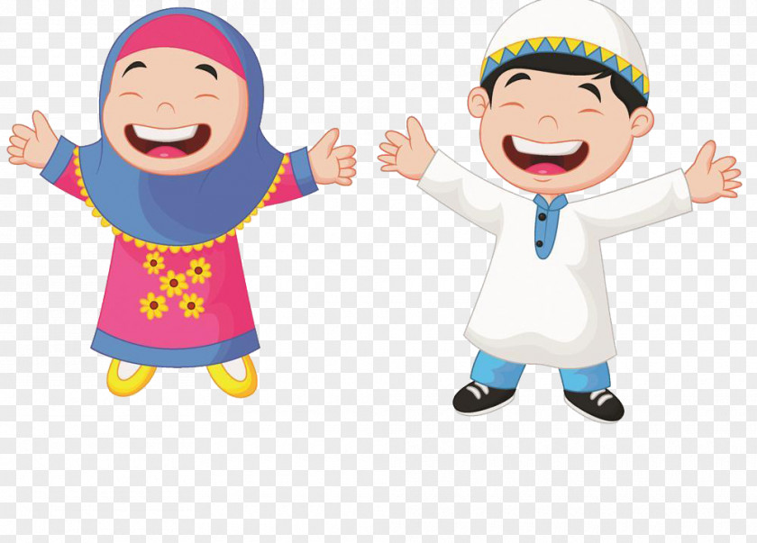 Muslim Students Cartoon Child Illustration PNG