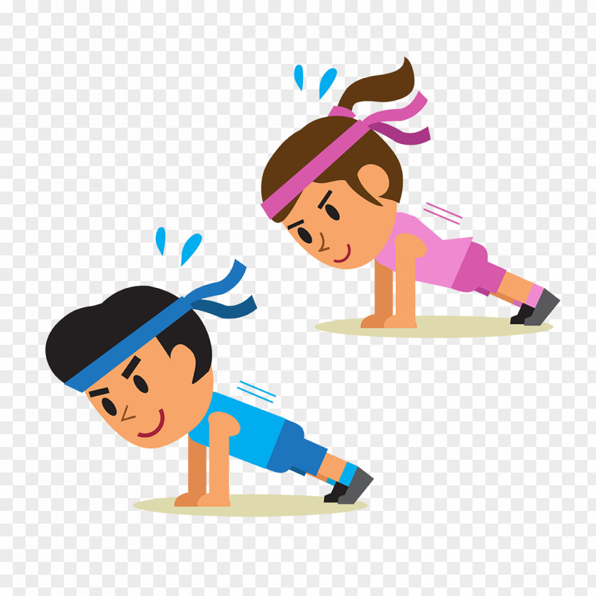 Exercise Physical Cartoon Plank Stretching PNG