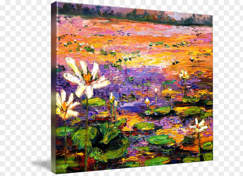 Lily Watercolor Painting Water Lilies The Pond Impressionism Acrylic Paint PNG