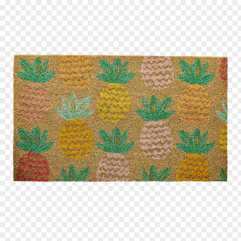 Pineapple Watercolor Room 12 Rimini Mat Via Soardi Coir Textile PNG