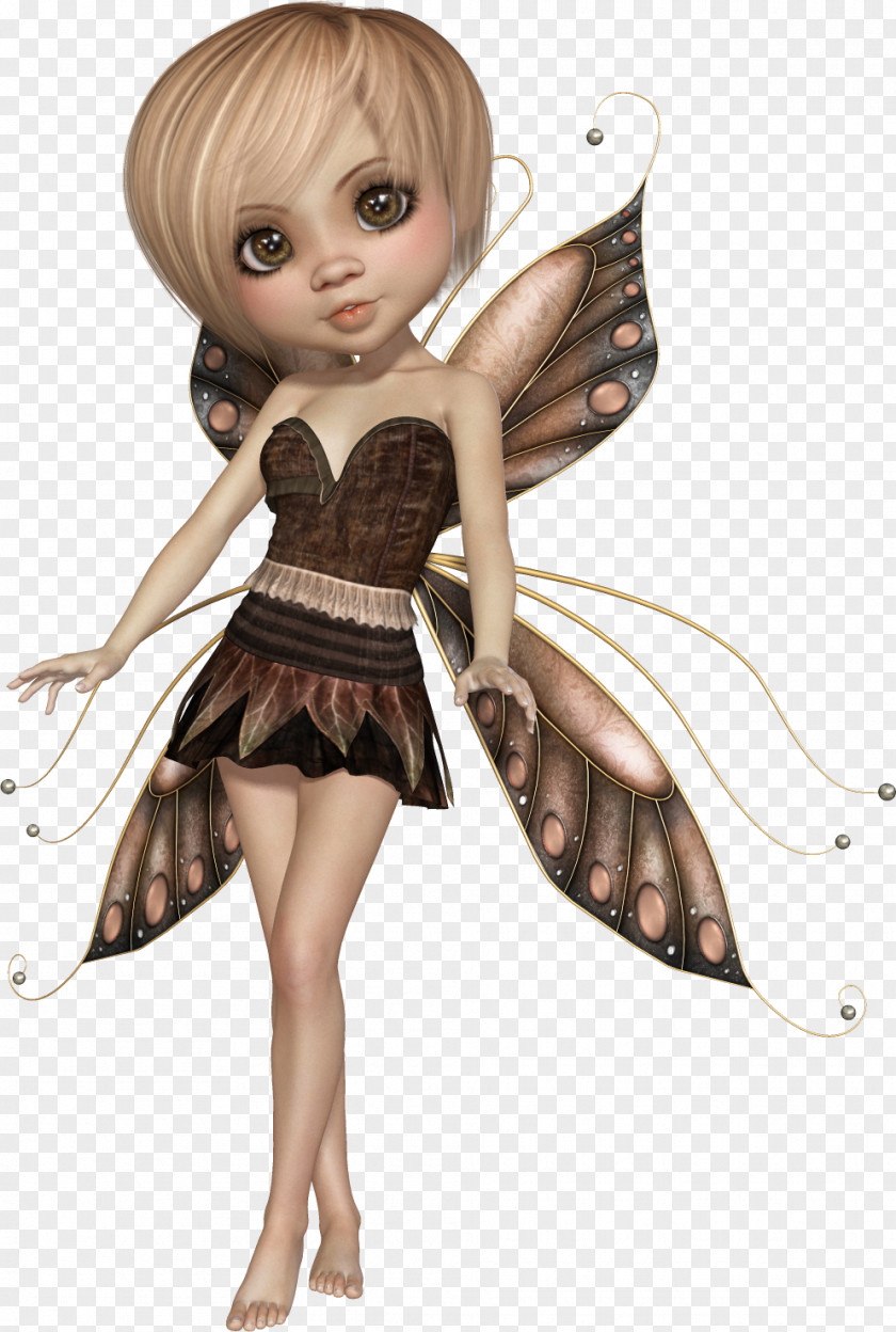 Q Legendary Creature Fairy Doll Brown Hair Long PNG