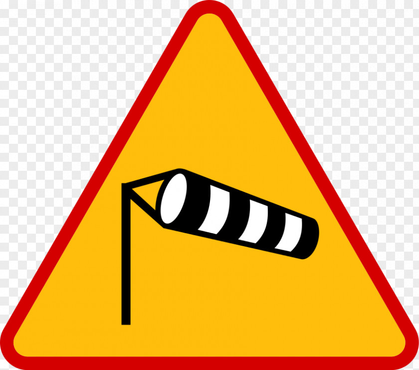 Wind Warning Sign Traffic Poland PNG