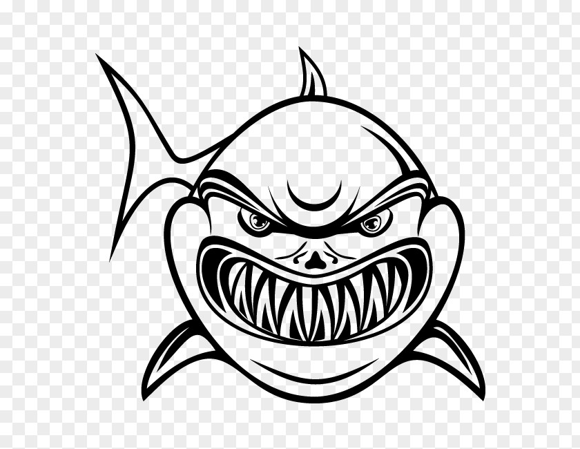 Shark Great White Black And Clip Art PNG