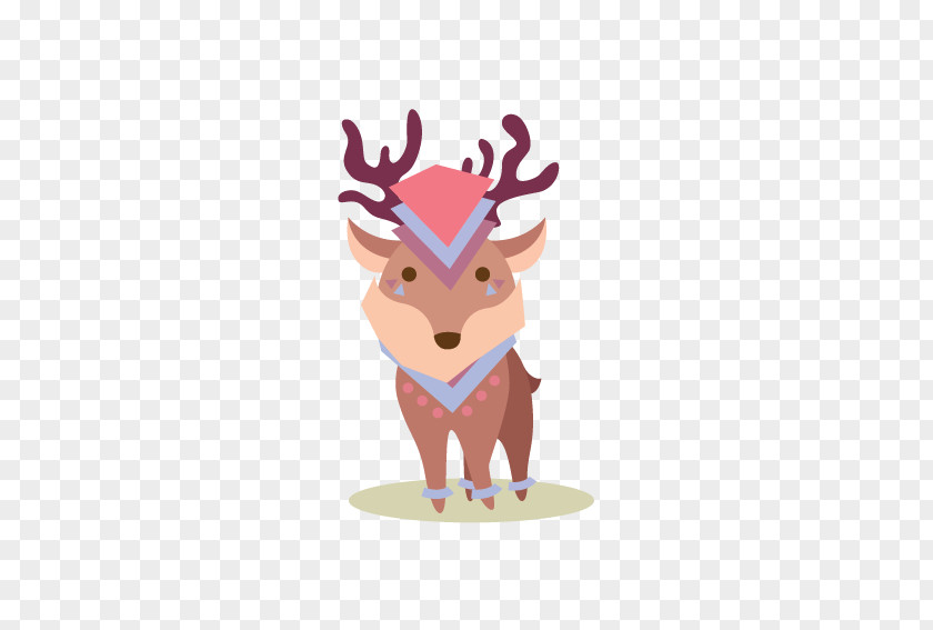 Cartoon Deer Element Reindeer Illustration PNG
