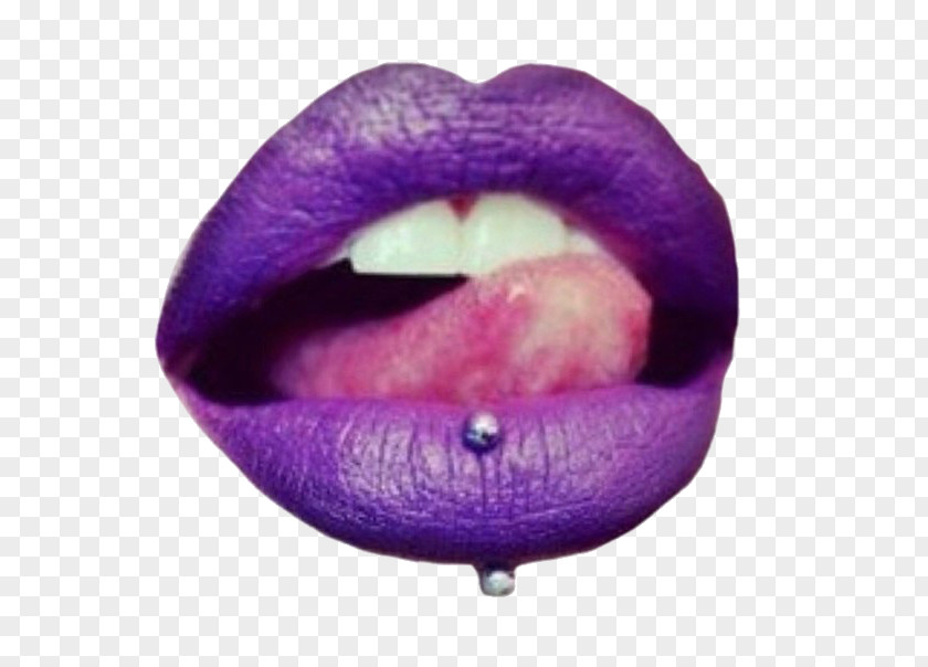 Purple Lips Lip Piercing Body Labret Hair PNG