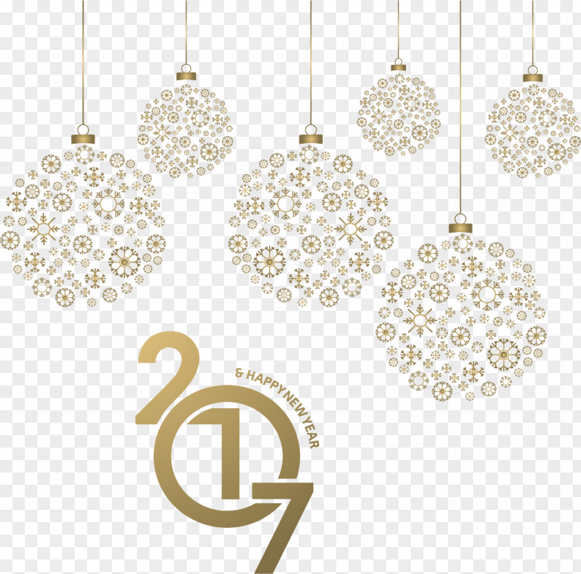 Snow Ball 2017 New Year's Ornaments Pattern Material Calendar Adobe Illustrator Euclidean Vector PNG