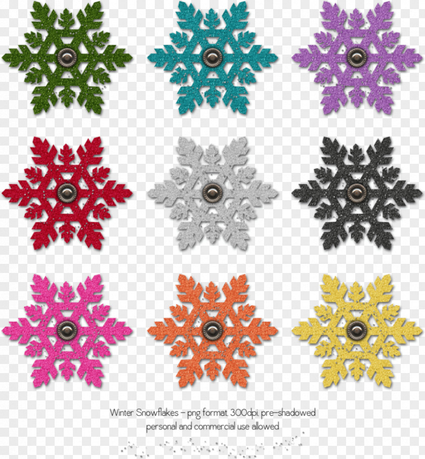 Winter Elements Snowflake Decal Flower Christmas Sticker PNG