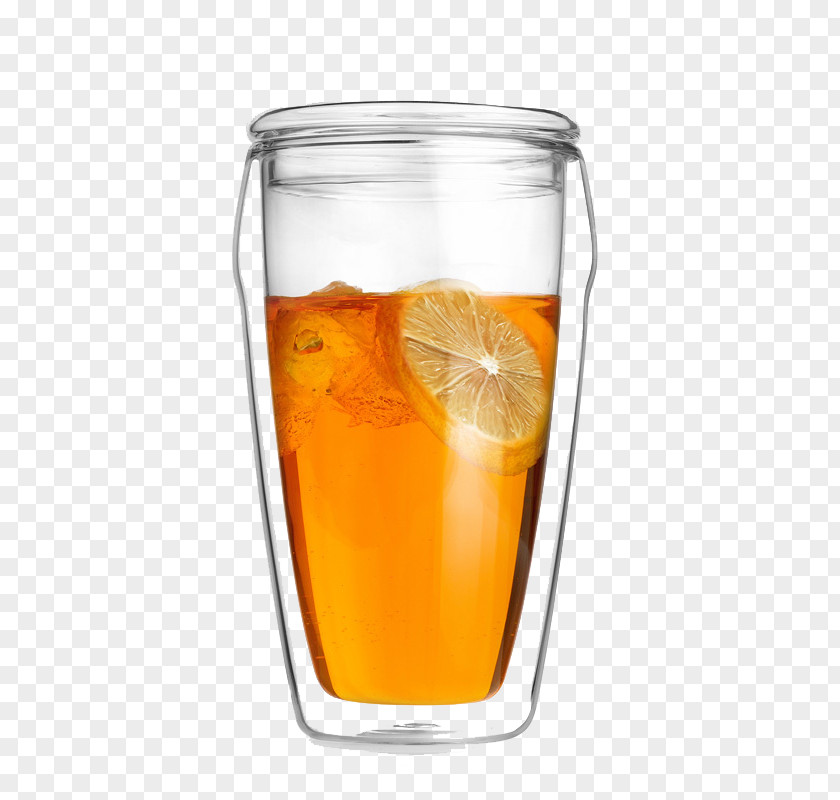 Double Glass Tea Orange Drink Highball Cup PNG