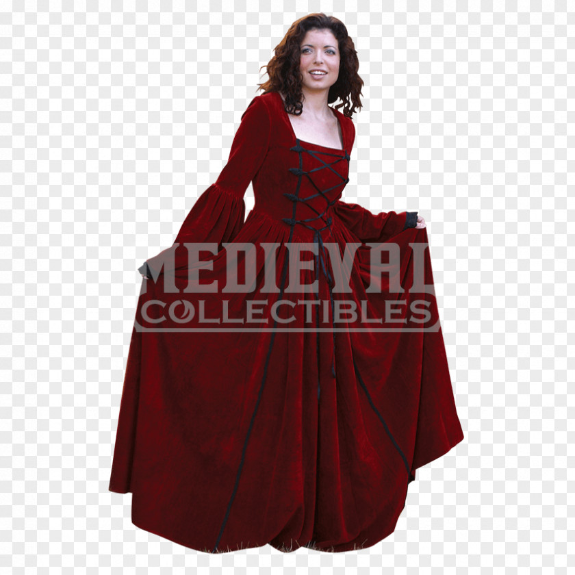 Dress Gown Costume Velvet Bodice PNG