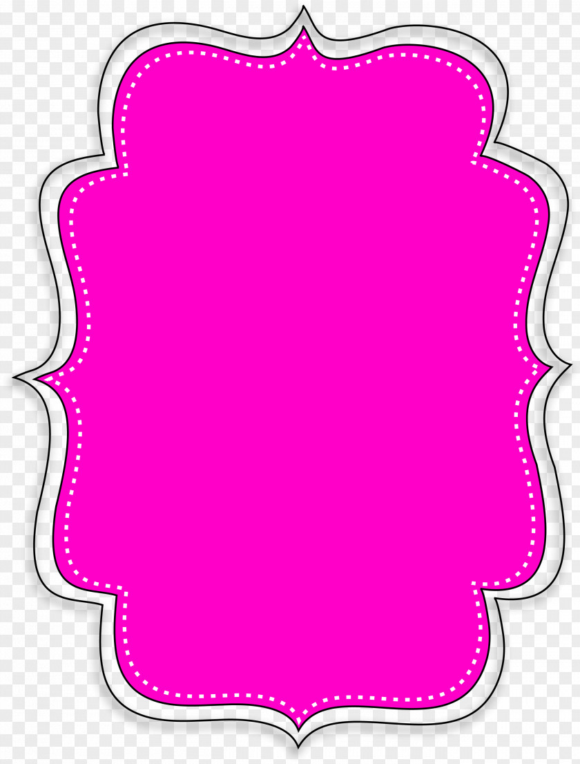 Rectangle Label Pink Flower Frame PNG