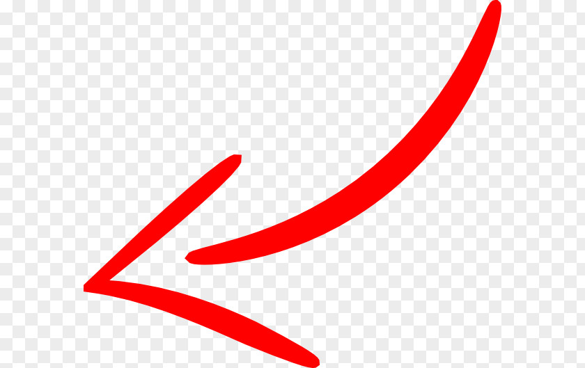 Red Arrow Left Curved Clip Art PNG