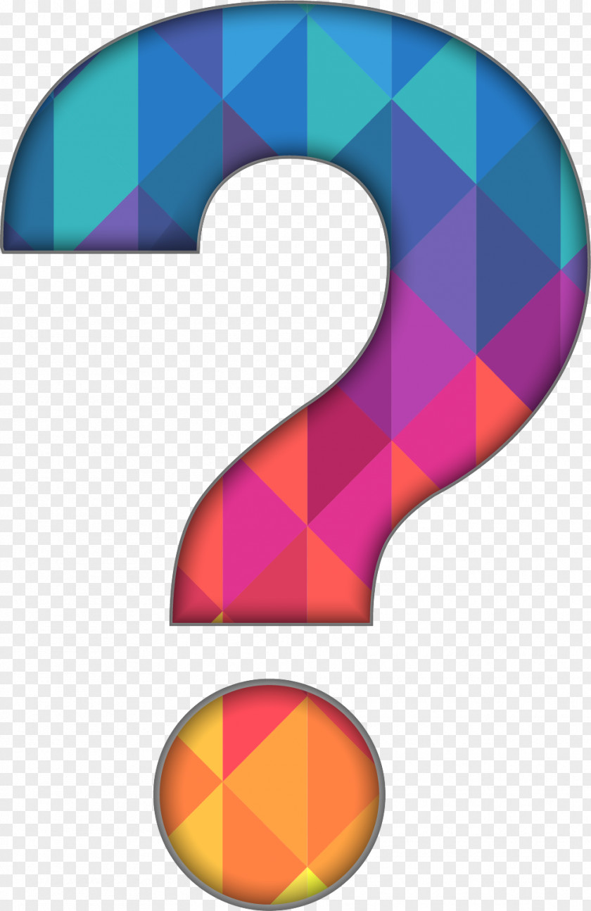 Stained Glass Question Mark Paintbrush PNG