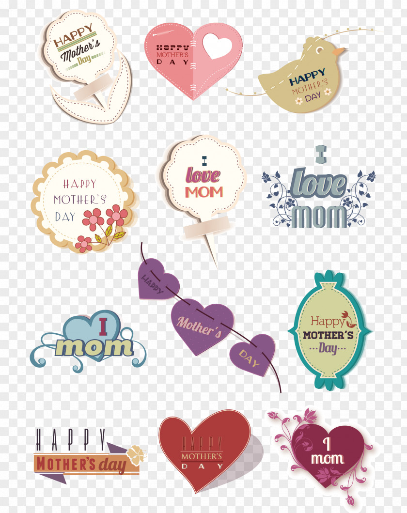 A Variety Of Mother's Day Material Vector Visual Design Elements And Principles Clip Art PNG