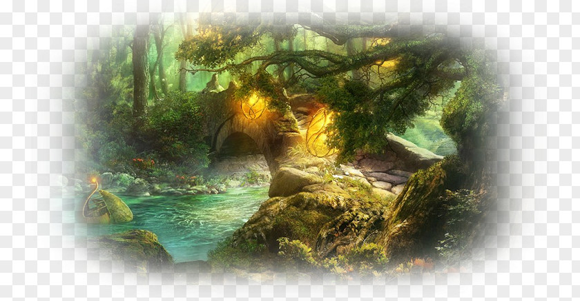 Forest Desktop Wallpaper Fantasy Art Elf PNG