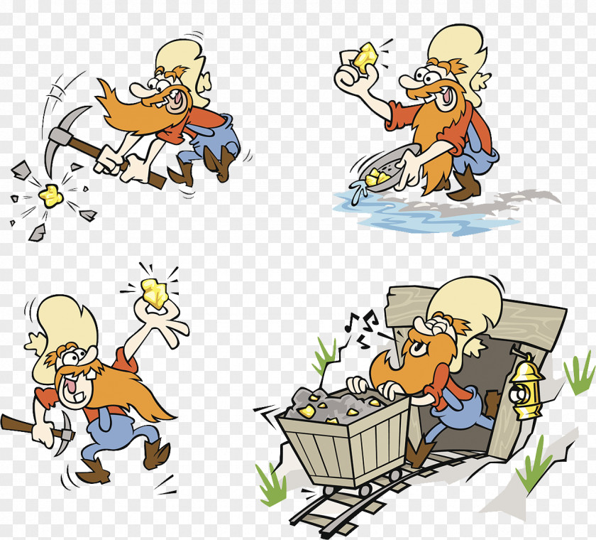 Gold Miners Illustrations Mining Drawing Illustration PNG