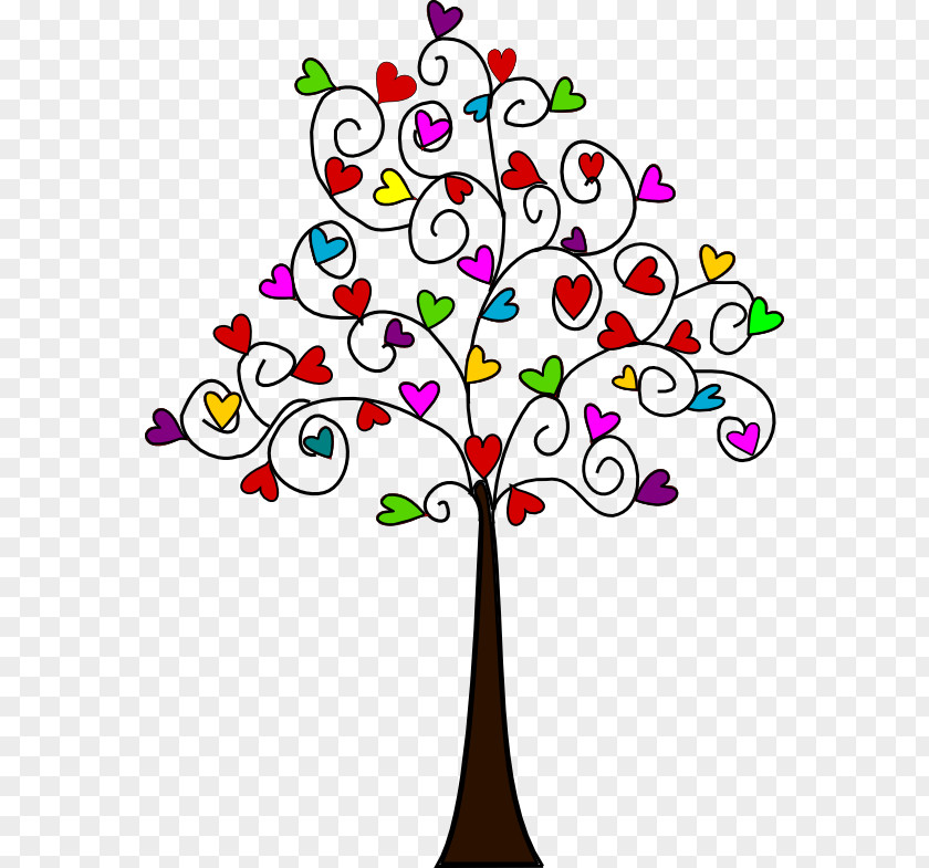 Shaped Leaves Tree Heart Drawing Clip Art PNG