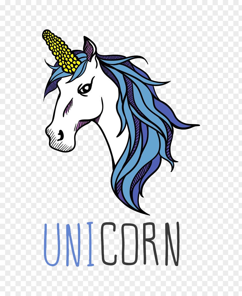 Blue Unicorn Horse Mane PNG