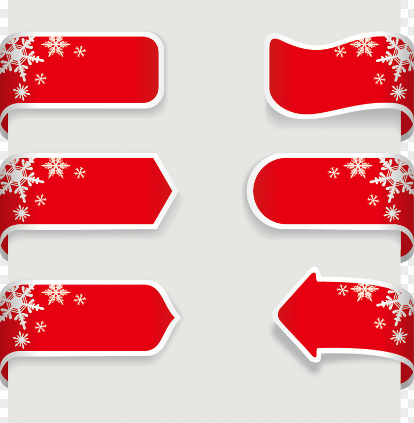 Creative Christmas Label Ribbon Banner Clip Art PNG