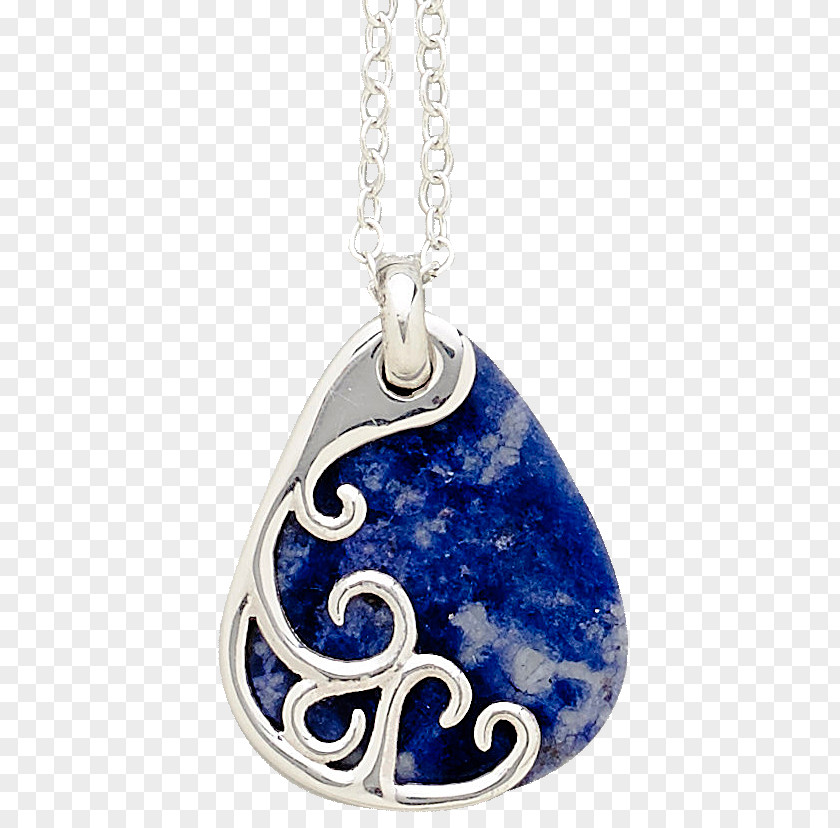 Handmade Jewelry Locket Cobalt Blue Gemstone Silver Jewellery PNG